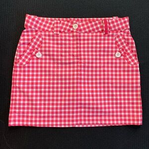 Nike Golf Dri-Fit Pink and White Checkered Print Skort Large